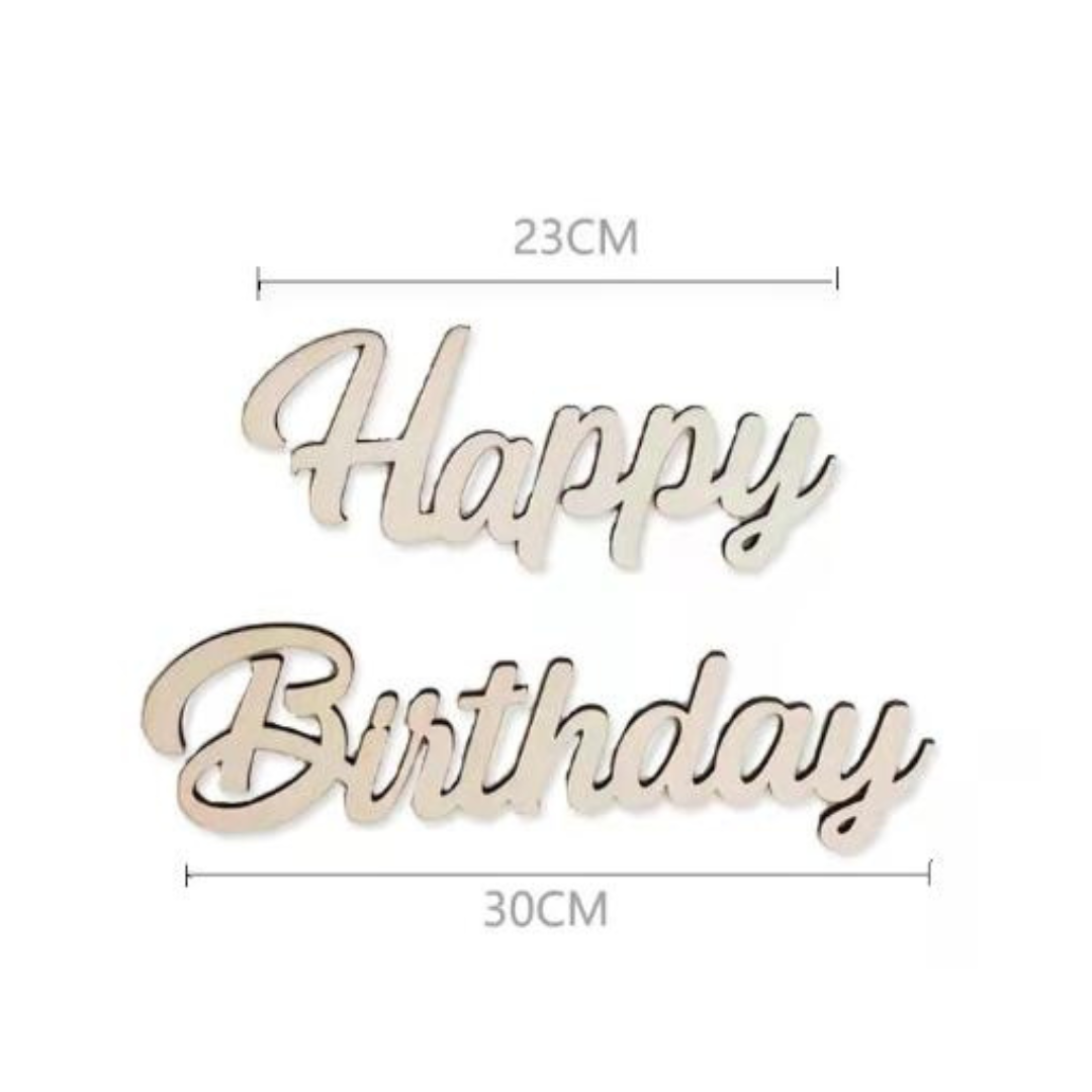 木製Happy Birthdayプレート ウッドレター