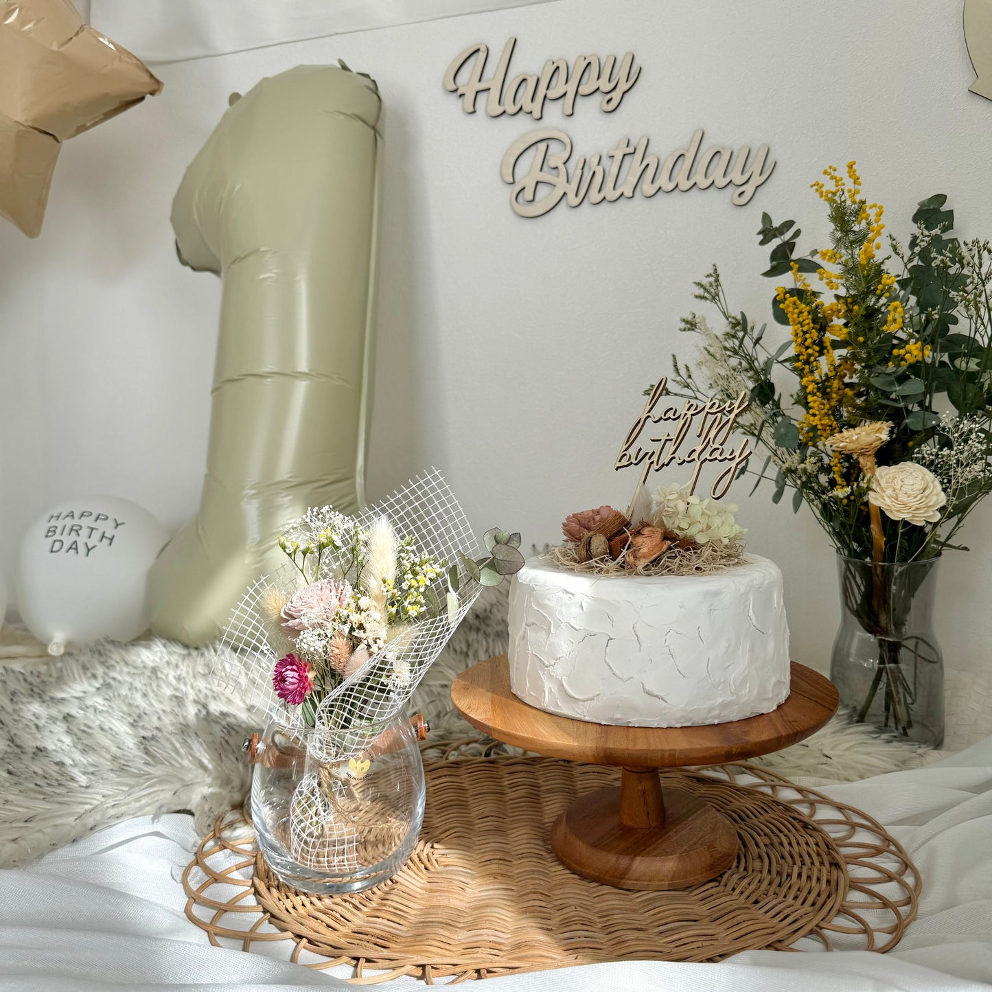 ドライフラワーミニブーケ 誕生日フォト撮影のお供に。【セット販売あり】
