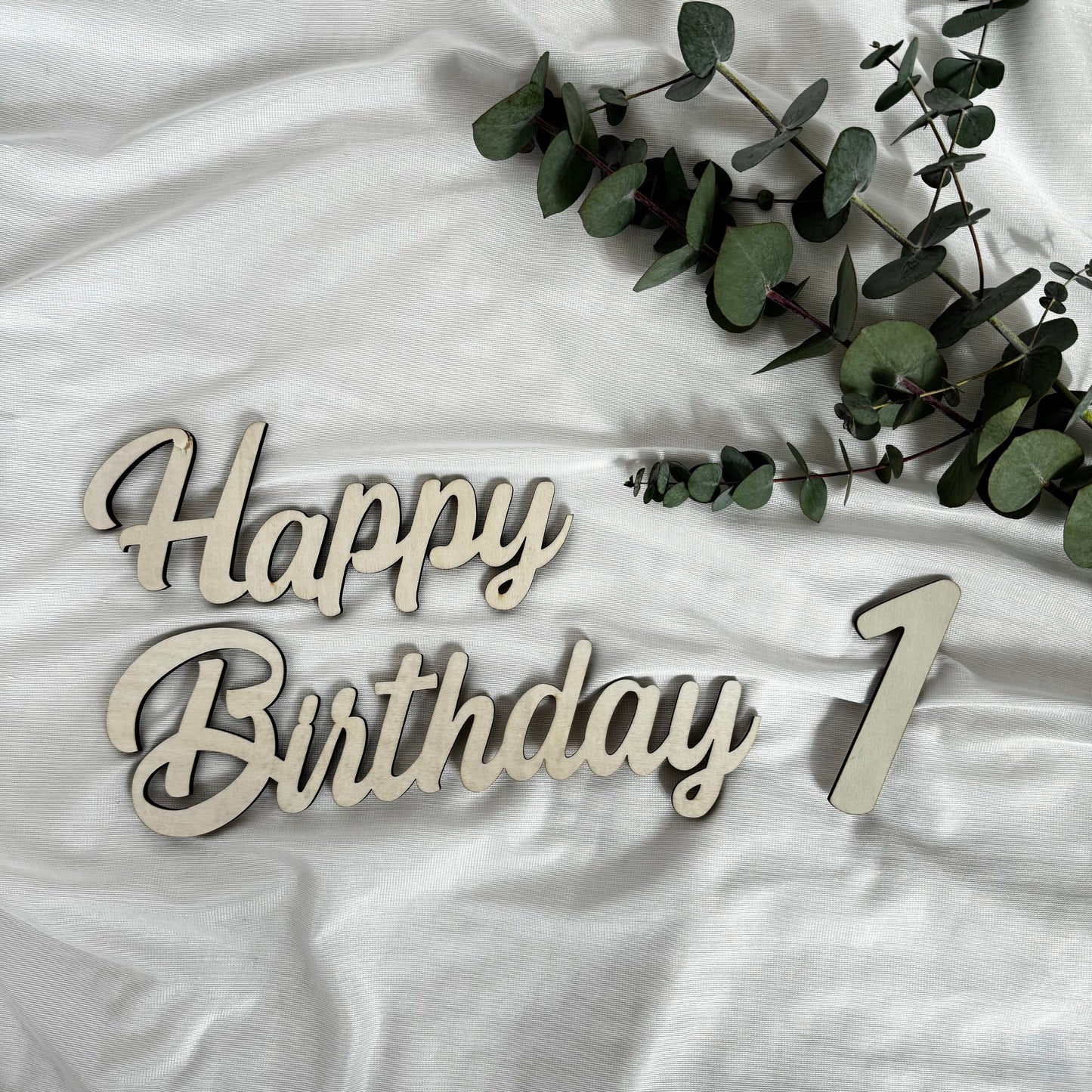 木製Happy Birthdayプレート ウッドレター