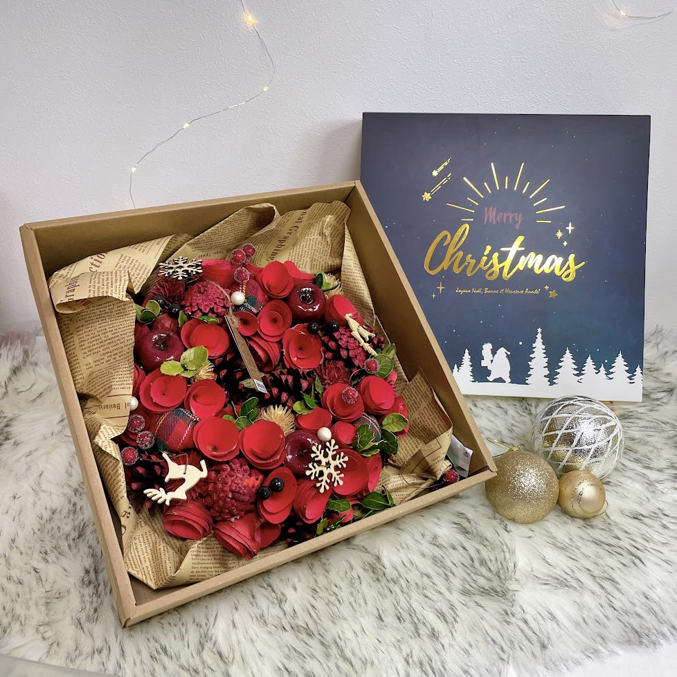 パセオクリスマスリース レッド Sサイズ PA-XSC-01S【ギフト可】