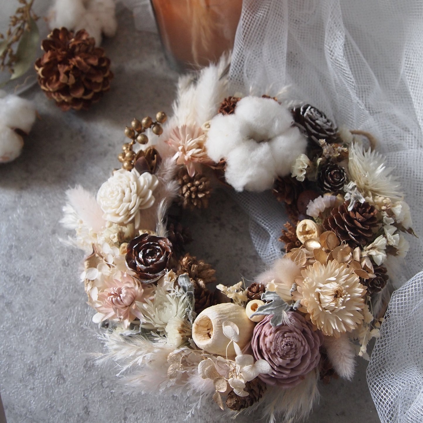 ドライフラワークリスマスリース③