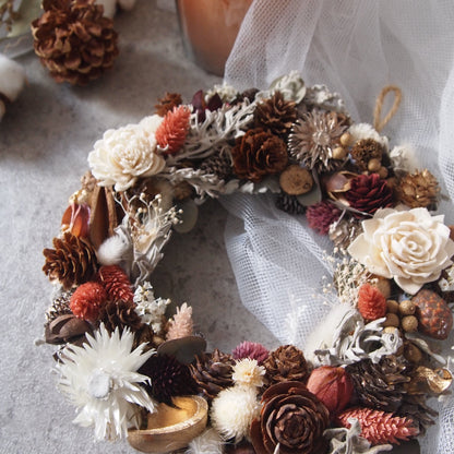 ドライフラワークリスマスリース①