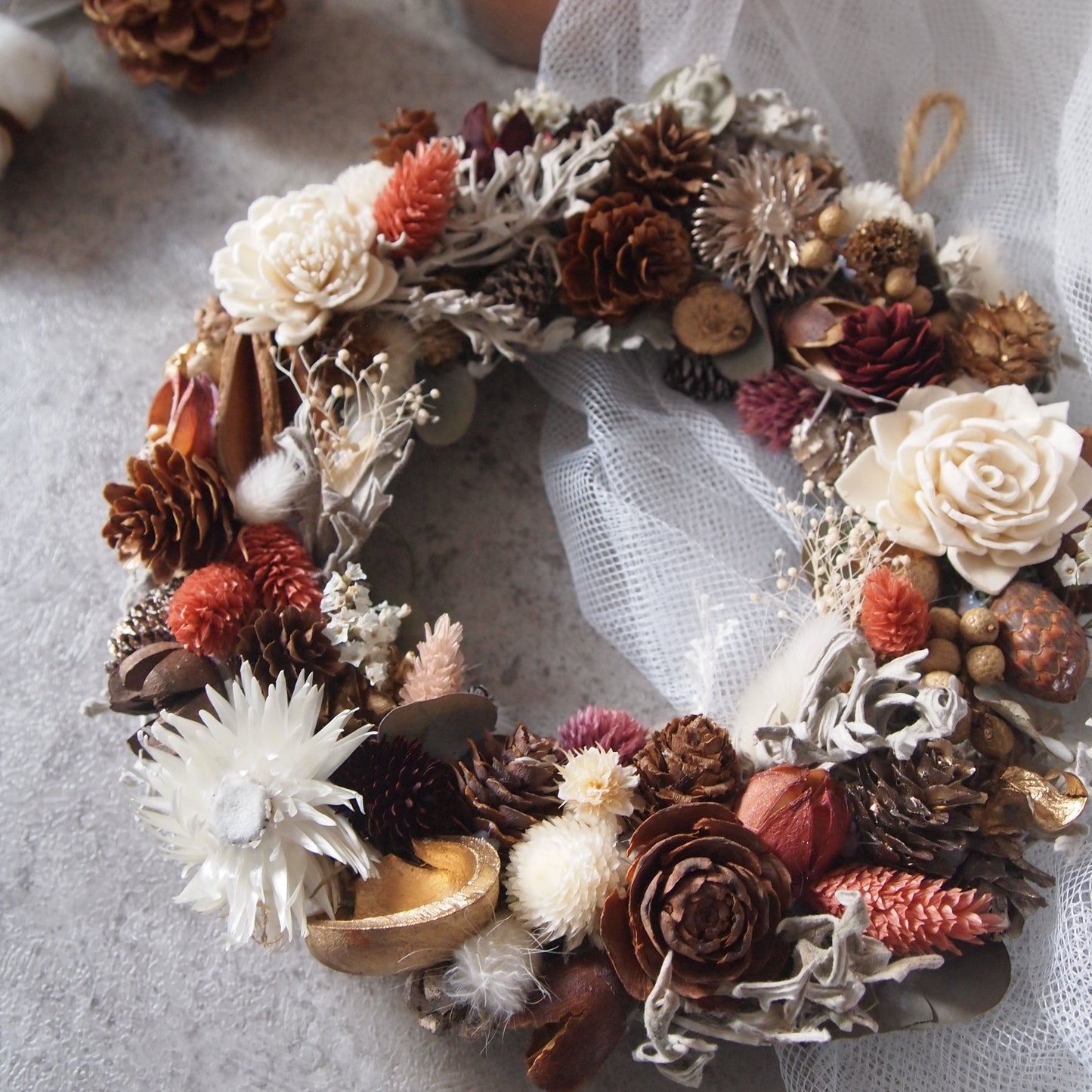 ドライフラワークリスマスリース①